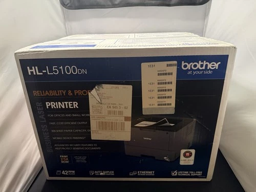 Brother HL-L5100DN Monochrome Laser Printer, Duplex, Network - BRAND NEW