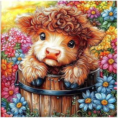 Cute Cow Flower Animal Jigsaw Puzzle - 500 Pieces Difficult