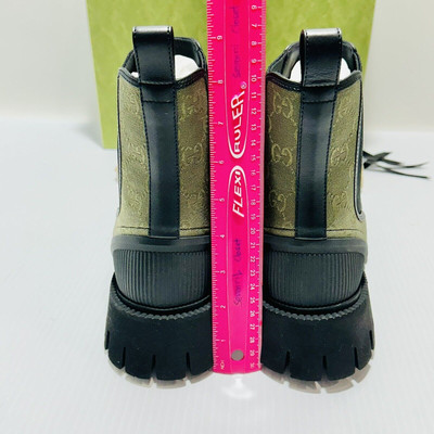 Gucci GG Jacquard Canvas Ankle Chelsea Boots Green Black 10.5/US 11 NIB $1,150 NIB Gucci GG 10.5 US 11 Jacquard Canvas Ankle Chelsea Boots  main image 4