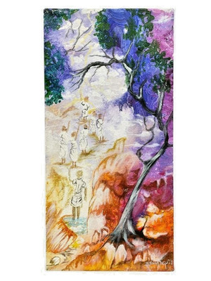 J. Baptiste Roosevelt Painting 'DREAM' Haitian Art 12''x6''
