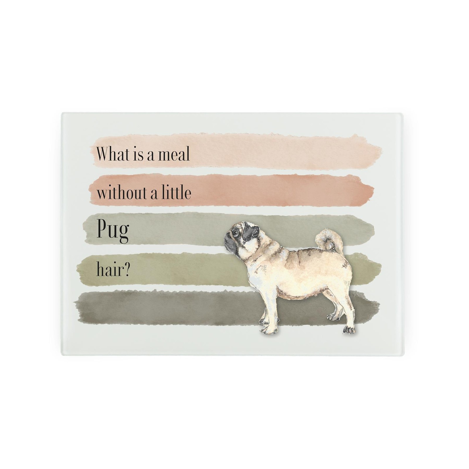 Funny Dog Themed Kitchen Gifts - Pug Smooth Glass Worktop Protector