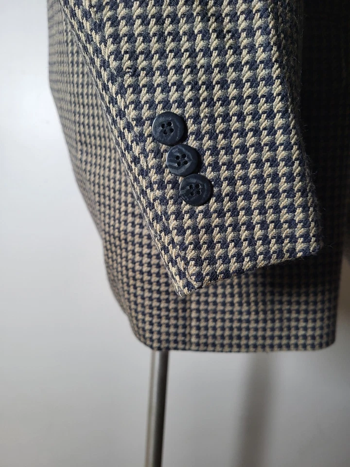 46L Dario Di Napoli Double Breasted Check Tweed Sport Coat Jacket Blazer - Image 4 of 4