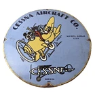 Vintage Cessna Aircraft Sign - Mickey Mouse Gas Airplane Porcelain Sign
