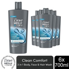 Dove Men+Care 3-in-1 Body, Face & Hair Wash Hydrating Clean Comfort 700ml, 6 Pk