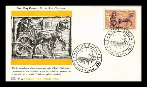 Dr Jim Stamps France Stamp Day 1963 First Day Issue Cachet Cover