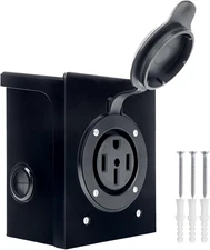 50 Amp RV Outlet Box 125/250V NEMA 14-50R Receptacle for RVs, ETL Listed Weather