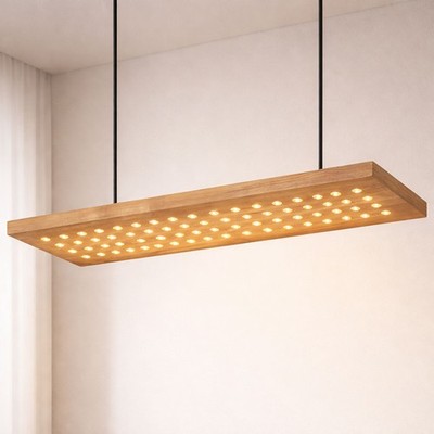 Holzlampe Hängeleuchte Esszimmerleuchte Küchenlampe LED 3 Stufendimmer natur