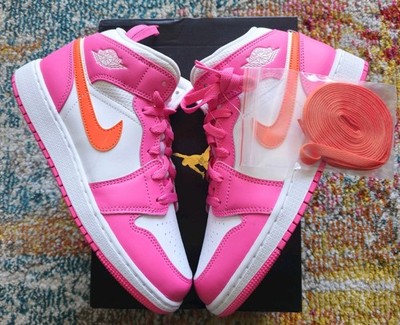Nike Air Jordan 1 Mid Pinksicle Safety Orange Pink DX3240-681 GS