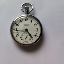 Seiko Precision Manual Hand-Winding Pocket Watch 15 Jewels Sub-Dial