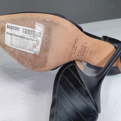 Jimmy Choo Peau de Soie in raso di seta nero taglia 41 us9,5 - Foto 4 di 4