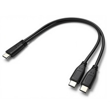USB C Splitter Charge Cable,2-In-1 USB Type C Male to 2 Dual USB Type C Male Y