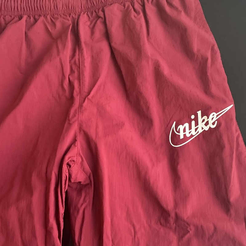 Nike Men’s Red Sweatpants M Regular Cotton Blend Drawstring Elastic Zip