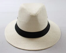 Panama Jack Men's Natural Toyo Sun Protection Safari Hat LB3 Ivory Large NWT