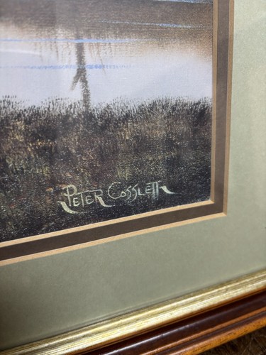 Peter Cosslett gerahmter Landschaftsdruck - Winterbaum am See - Bild 2 von 11