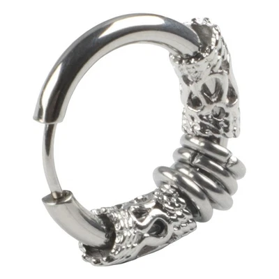 Boucles d'oreilles en acier titane motif dragon design élégant à porter au qu - Photo 1/4