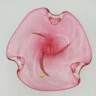 Vintage MURANO Glass Seguso Bubble Bullicante Pink Italy Sticker Bowl