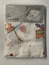 New IKEA Hokus Crib Quilt Cover 43x49   Pillowcase 14x22  Set Butterflies Bugs