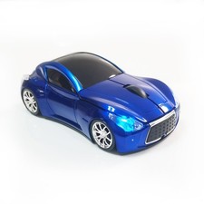 Wireless Car Shaped Mouse 2.4Ghz USB Receiver 3D 1600DPI LED Headlights Blue
