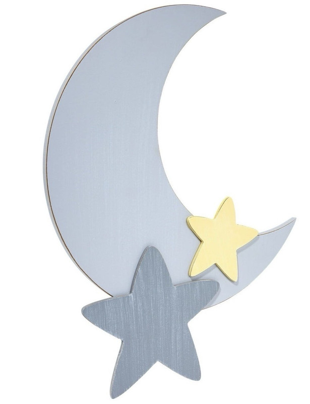 NoJo Little Love Moon & Stars Wall Art Hanging Blue/Yellow