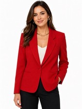 Vintage Evan-Picone Women s Red 100 Worsted Wool Blazer Jacket Size 10 USA