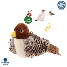 Realistic Chirping Bird Cat Toy   Interactive Plush Feather Toy for Indoor Cats