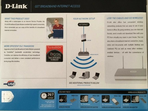 Cable Modem, D-Link DCM-202, Docsis 2.0, open box - Picture 5 of 5