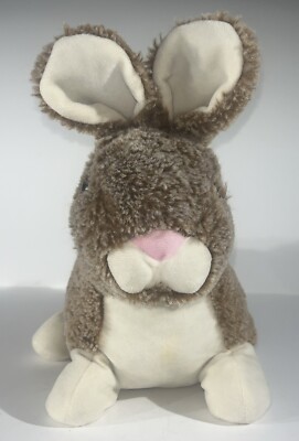 Kellytoy Super Soft Brown Bunny Rabbit Plush with Pink Nose Stuffed Animal 