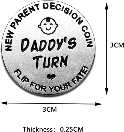 Funny Decision Coin for New Parents,Gifts for Mum Dad,Newborn Baby Gifts,Flip Co - Picture 3 of 12