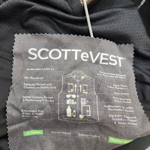 Scottevest Vest Mens XXXL 3XL Black RFID Travel Tec Sleeveless Utility Pockets - Picture 12 of 19