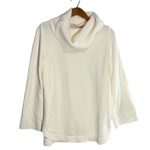 SOFT SURROUNDINGS | Ivory Pearl Soft Winds Chenille Tunic Sweater size L {NEW} - Picture 3 of 15
