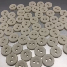 Vintage White Round 2-Hole Button with Depressed Center 11mm Lot of 13 & 144 D80