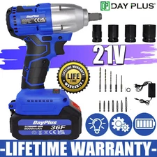 Impact Wrench Electric Cordless 1/2 Inch Driver Tool +Battery for Car Tyre Wheel