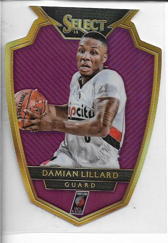2014-15 Select #143 Prizm DAMIAN LILLARD Premier Level Purple BLAZERS!!!! 95/99