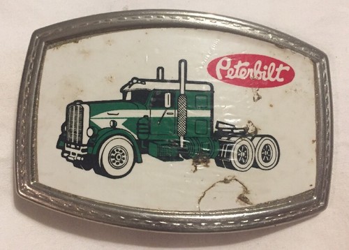 Peterbilt Belt Buckle Vintage White 