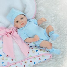 26cm Full Body Silicone Vinyl Reborn Doll Mini Newborn Boy Doll Waterproof Toy