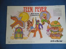 Tri Chem Hot Iron Transfer Book 0538 Teen Fever Dance Burger Peace Love Girls
