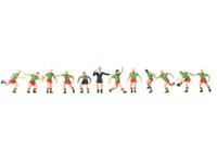 Preiser 10757 Fussballmannschaft GrüN Rot 12 Figuren Exklusivserie H0 Neu