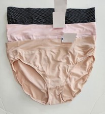 3 Warner's No Pinching No Problems Hi Cut Brief Multi 5138J Sz 7/L - NWT
