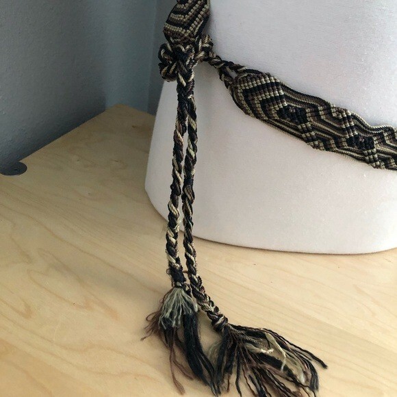 Boho Braided Macrame Fringe Belt Women display picture 1