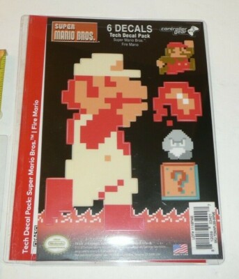 Super Mario Decals for Tech Phone Laptop Fire Mario Nintendo Question Block Coin