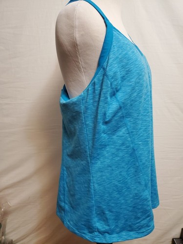 North Face Blue Tank Top Dahlia Quill Double Strap Fitness Activewear Size XL - Picture 2 of 11