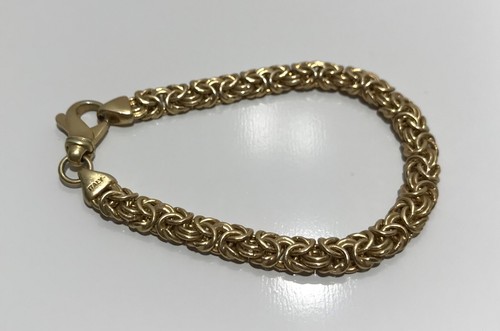 925 Sterling Silver Gold Vermeil Italy Byzantine Bracelet 6.75" - Picture 7 of 13