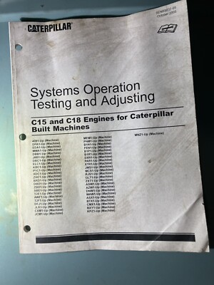 Caterpillar specifications systems operation testing and adjusting manualC15&C18