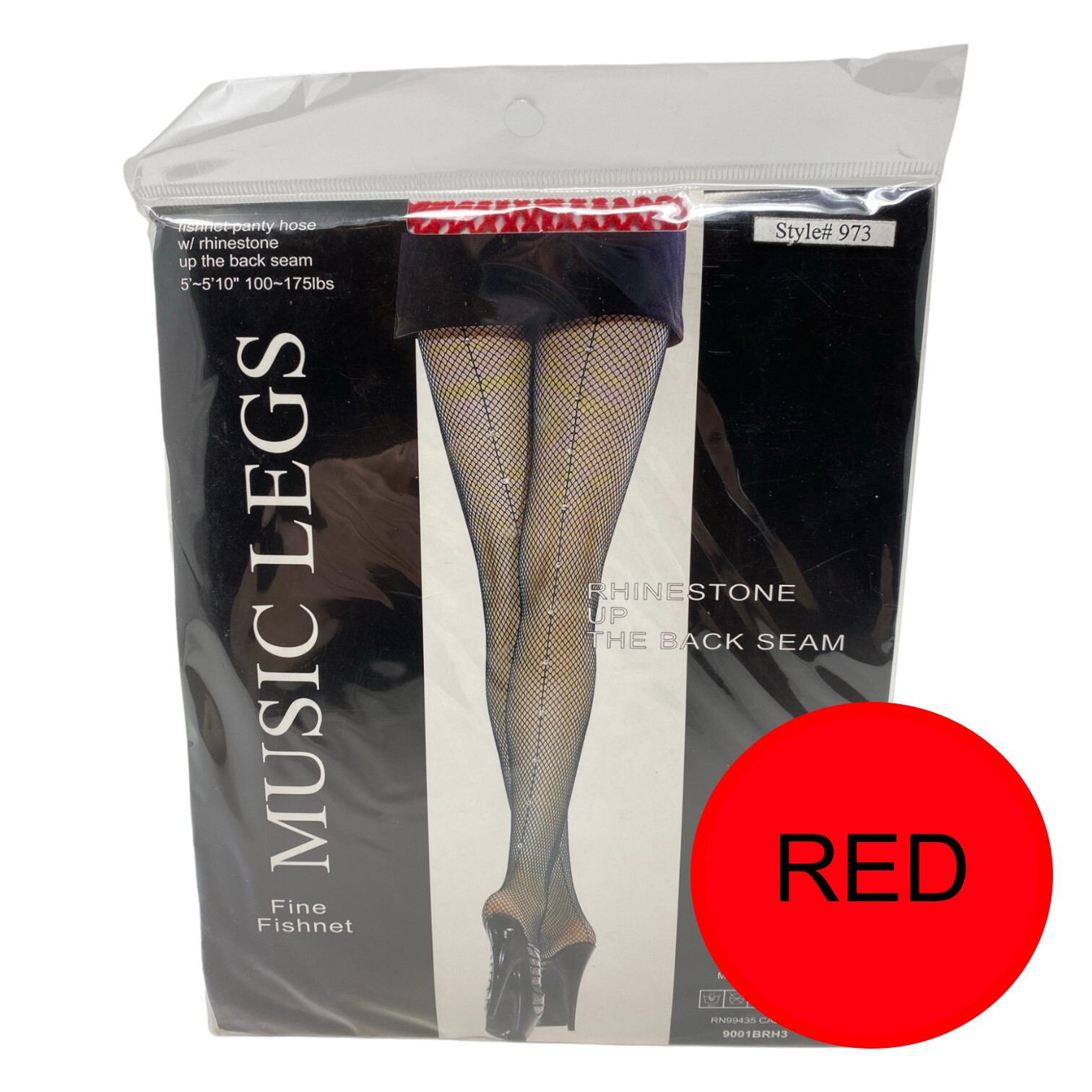 RED BACK SEAM TIGHTS DIAMANTE RHINESTONE DIAMOND NET FISHNET PANTYHOSE MUSIC LEG