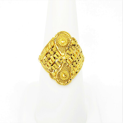 #ad 22K Solid Yellow Gold Ring US 7 Female Hallmarked 916 22KT Genuine Handcrafted $1267.90