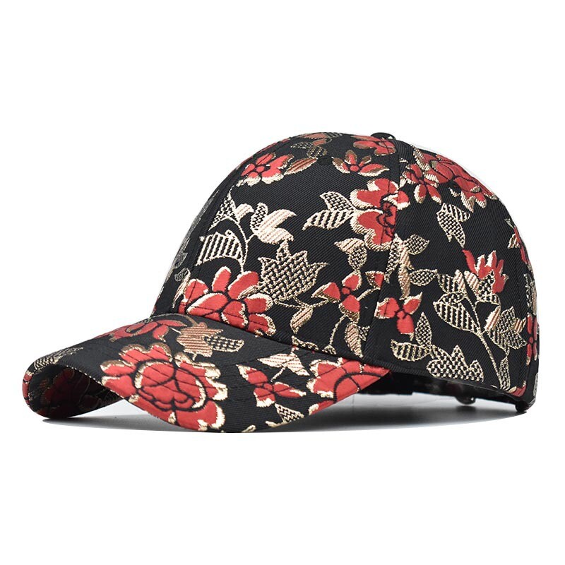 High-quality Printed Hip-hop Baseball Cap Cotton Flower Gold