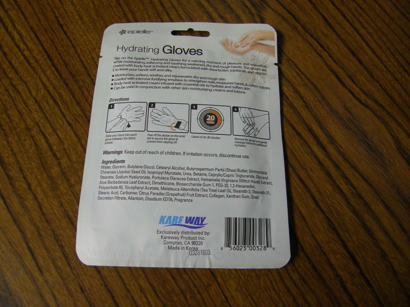 4479) 1 Pair Epielle Hydrating Gloves Shea Butter + Jojobo Oil