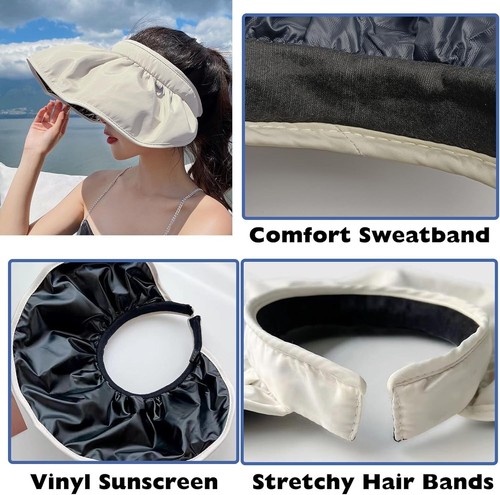 Faltbar Sonnenschutz Kopf Damen, 2 in 1 Sonnenkappe Damen/Haarreifen, Sonnens... - Bild 3 von 9