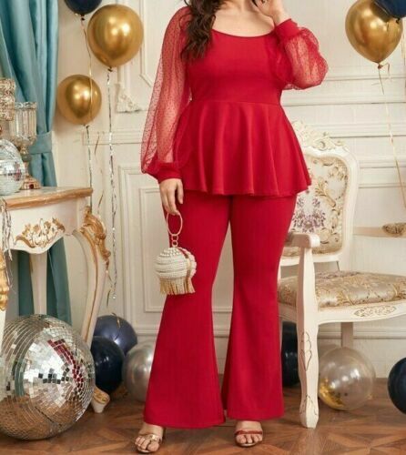 Scoop Neck Bishop Sleeve Peplum Top 