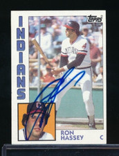 1984 Topps #308 Ron Hassey signed auto autograph blue sharpie